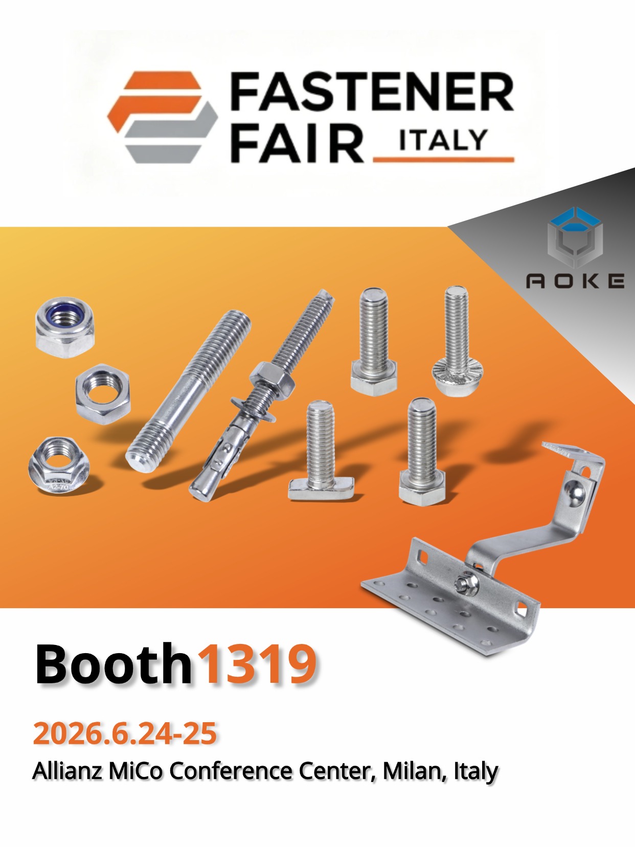 Incontra Jiaxing AOKE alla Fastener Fair Italy 2026
